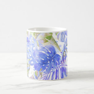 PixDezines Hawaiian Jungle Cornflower Blue Green Coffee Mug