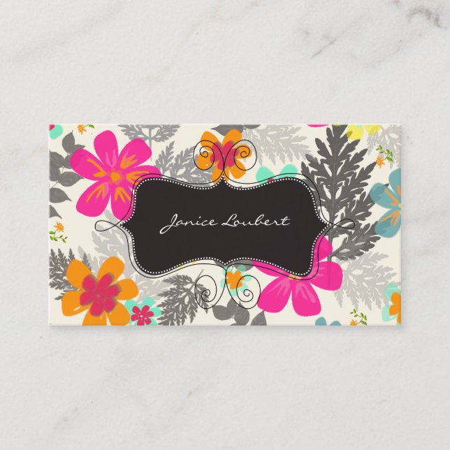 PixDezines Hawaiian Jungle/Custom Background color Business Card (Front)
