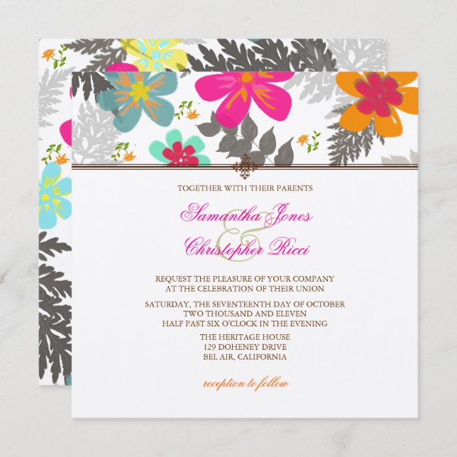 PixDezines hawaiian jungle/DIY background color Invitation (Front/Back)