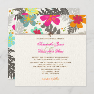 PixDezines hawaiian jungle/DIY background color Invitation