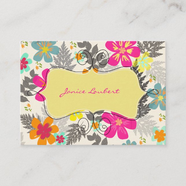 PixDezines Hawaiian Jungle/DIY Background colour Business Card (Front)