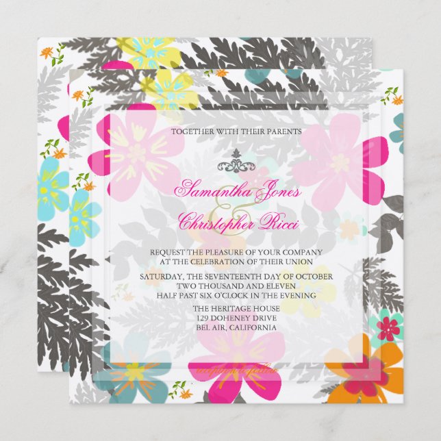 PixDezines HAWAIIAN JUNGLE/DIY BCKGRND/FELT ECRU Invitation (Front/Back)
