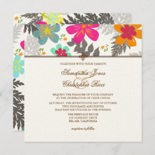 PixDezines Hawaiian Jungle/DIY Color/Felt Ecru Invitation