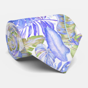PixDezines Hawaiian Jungle Purple Green Tie