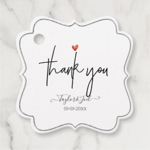 PixDezines Heart Thank You Signature Script Favour Tags