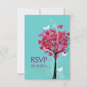 PixDezines heart tree/diy background RSVP Card