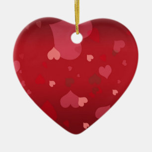 PixDezines Hearts Ceramic Tree Decoration
