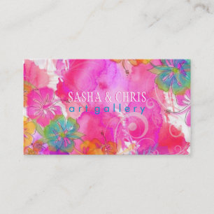 PixDezines hibiscus/digital watercolor Business Card