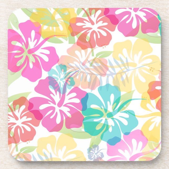 PixDezines hibiscus/diy background Coaster (Front)