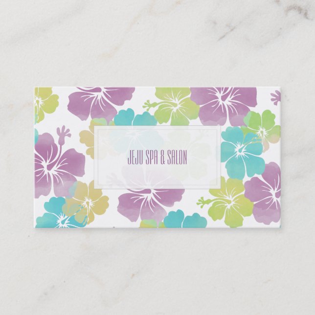 PixDezines Hibiscus/DIY Background Colour Business Card (Front)