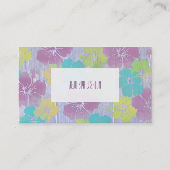 PixDezines hibiscus/DIY background colour Business Card (Front)
