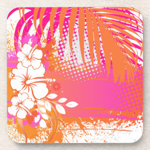PixDezines hibiscus/DIY background colour Coaster