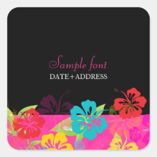 PixDezines hibiscus/diy background colour Square Sticker