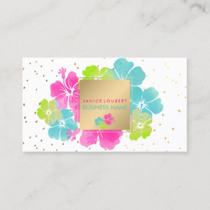 PixDezines Hibiscus/Gold Specks/DIY Background Business Card