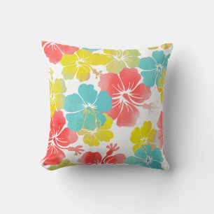 PixDezines hibiscus leis/diy background colours Cushion