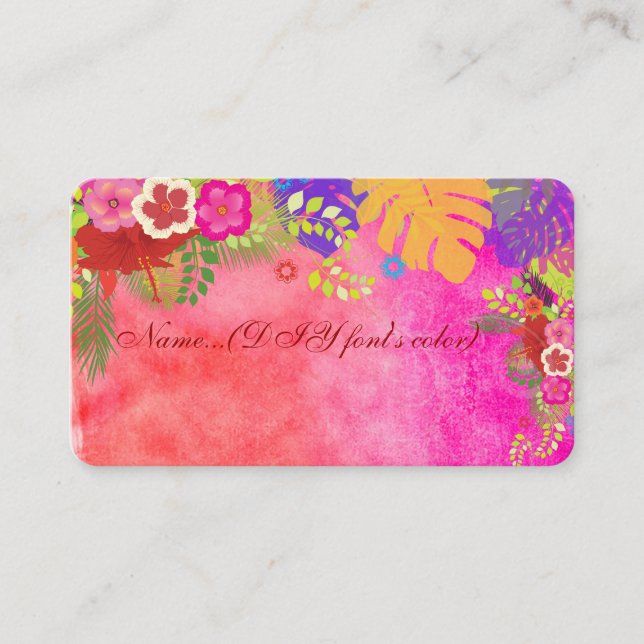 PixDezines hibiscus place cards (biz cards) (Front)