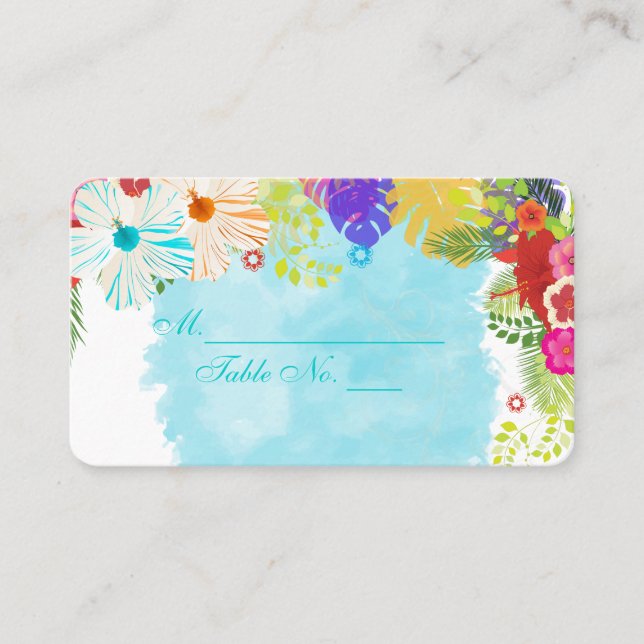 PixDezines hibiscus place cards (biz cards) (Front)