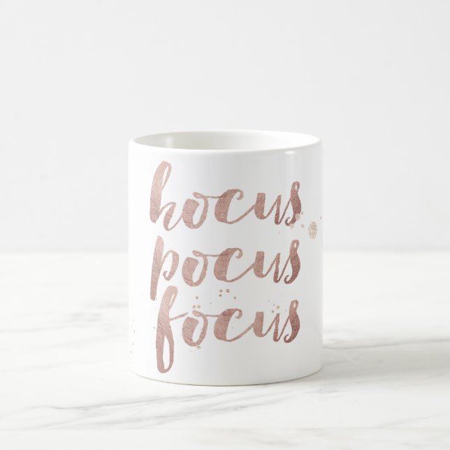 PixDezines Hocus/Pocus/Focus/Faux Rose Gold Coffee Mug (Center)