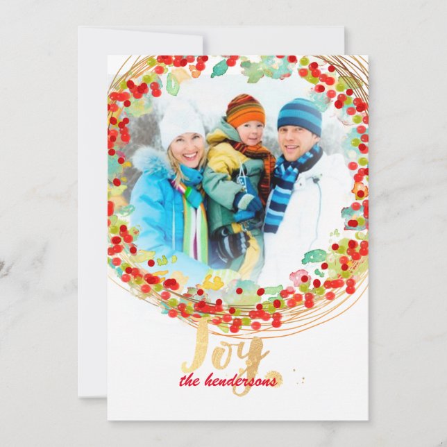 PixDezines holly wreath/holiday cards (Front)