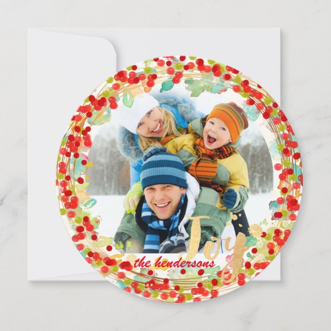 PixDezines holly wreath/holiday cards (Front)