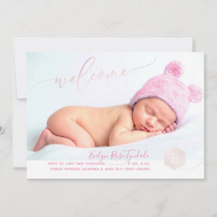 PixDezines Honeycomb Birth Announcement, Girl Announcement