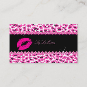 PixDezines hot lips+sassy cheetah Business Card