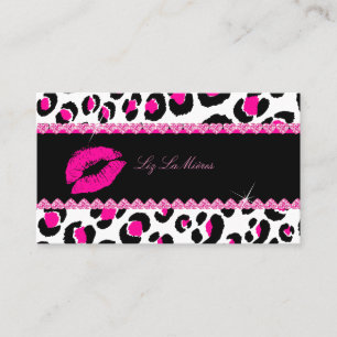 PixDezines hot lips+sassy leopard Business Card