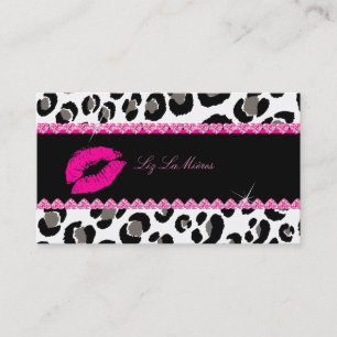 PixDezines hot lips+sassy leopard Business Card