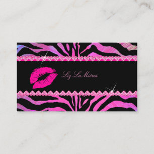 PixDezines hot lips+sassy zebra Business Card