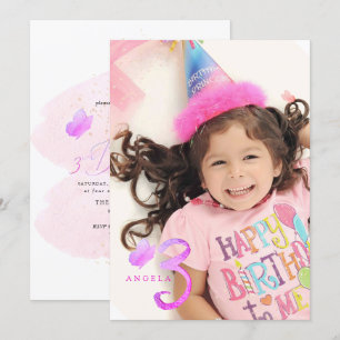 PixDezines Hot Pink Butterflies Watercolor Invitation