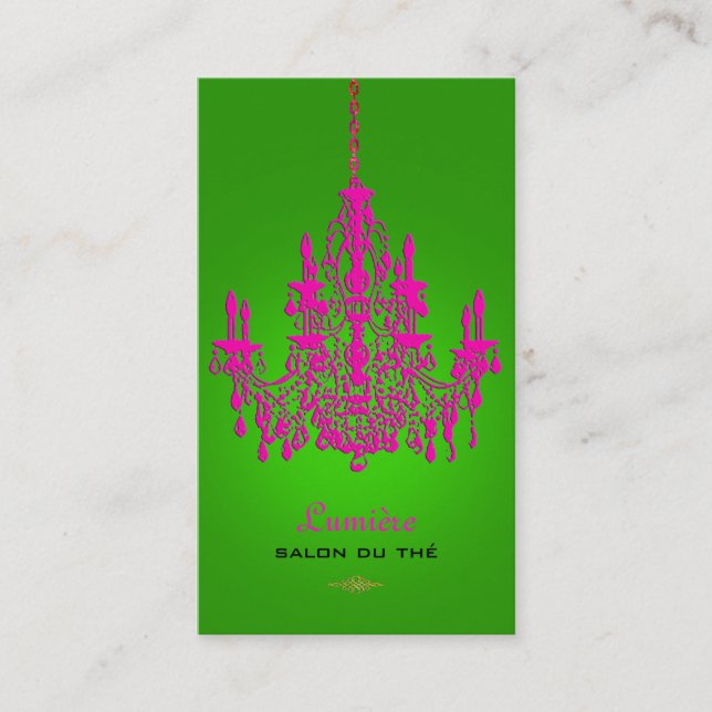 PixDezines hot pink crystal chandelier/DIY colour Business Card (Front)