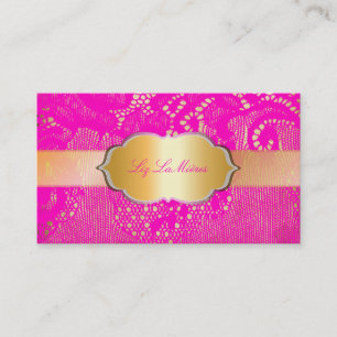 PixDezines HOT PINK LACE Business Card