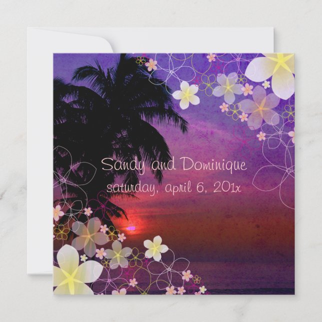 PixDezines hula dream/plumeria/beach/tropical Invitation (Front)