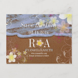 PixDezines hula dream save date beach+waves Announcement Postcard