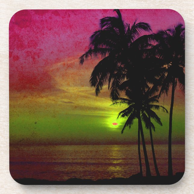 PixDezines hula sunset Coaster (Front)