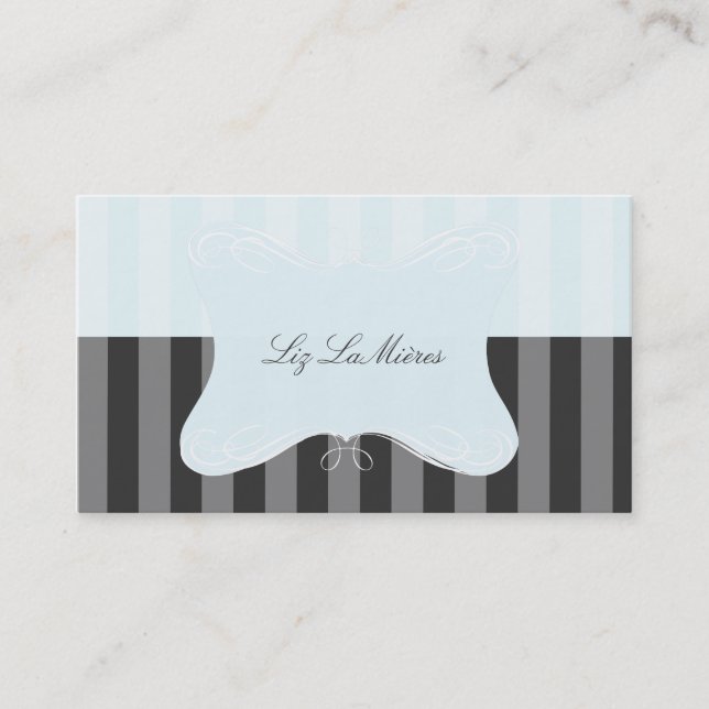 PixDezines Ice Cream Palor Stripes Business Card (Front)