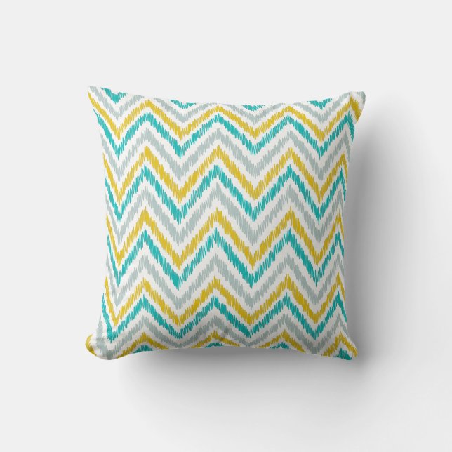 PixDezines ikat chevron/diy background colour Cushion (Front)
