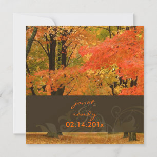 PixDezines in the woods, FALL WEDDING/DIY events Invitation
