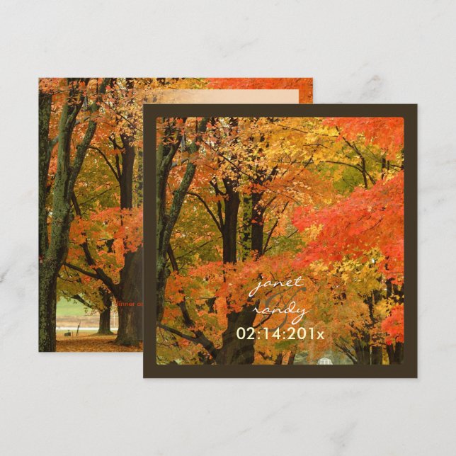 PixDezines IN THE WOODS/FALL WEDDING/DIY events Invitation (Front/Back)
