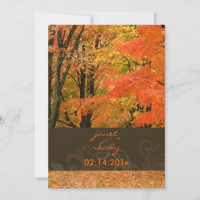 PixDezines in the woods, fall weddings/DIY events Invitation (Front)
