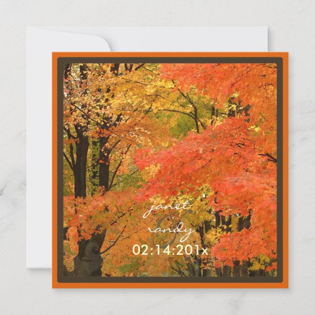PixDezines in the woods, fall weddings/DIY events Invitation (Front)