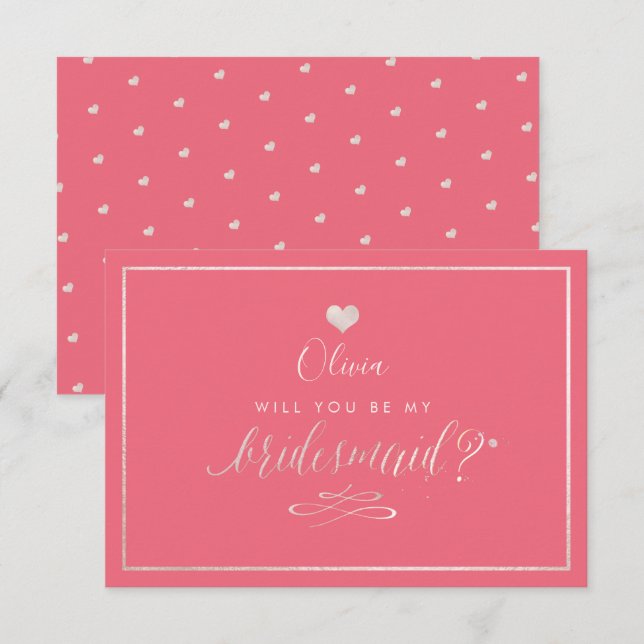 PixDezines Iridescent Blush Pink, Bridesmaid Invitation (Front/Back)