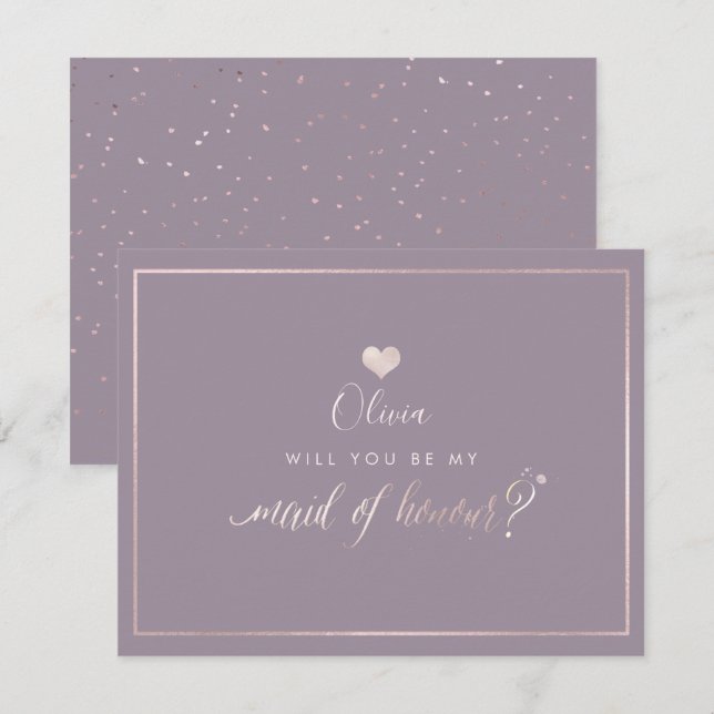 PixDezines Iridescent Blush Pink, Maid of Honour Invitation (Front/Back)