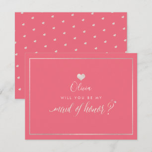 PixDezines Iridescent Blush Pink, Maid of Honour Invitation