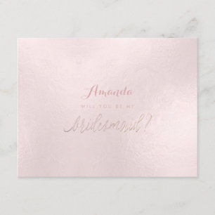 PixDezines Iridescent Blush Will You .. Bridesmaid Invitation