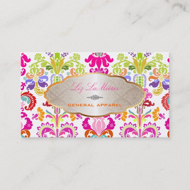 PixDezines isabella damask/multi colour Business Card (Front)