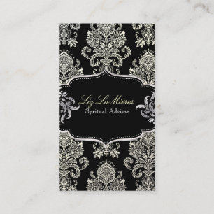 PixDezines Ivory Victorian Damask/DIY colour Business Card