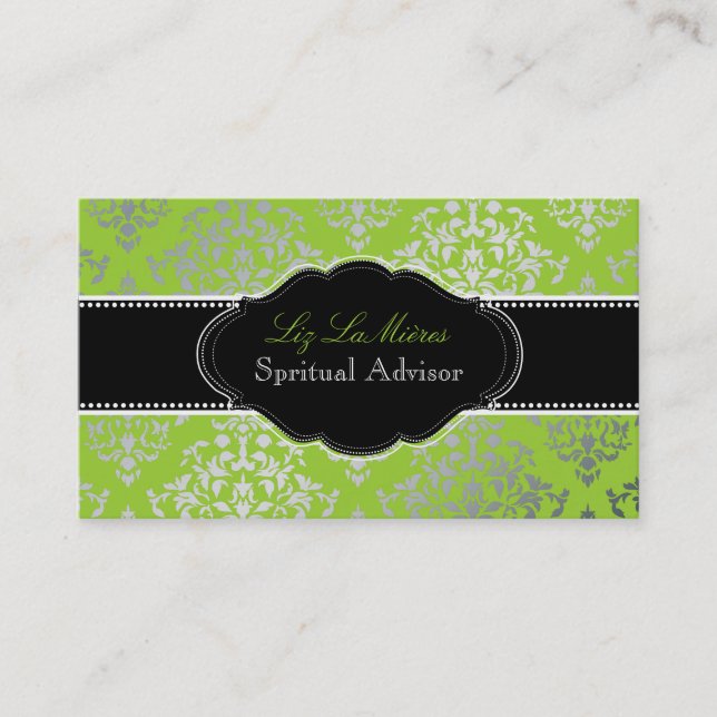 PixDezines Josephine Damask/DIY background colour! Business Card (Front)