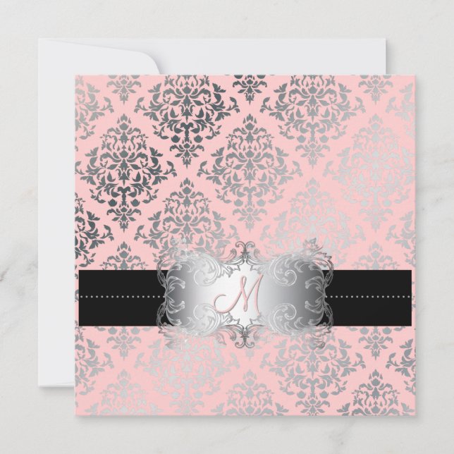 PixDezines Josephine Damask/DIY background colour! Invitation (Front)