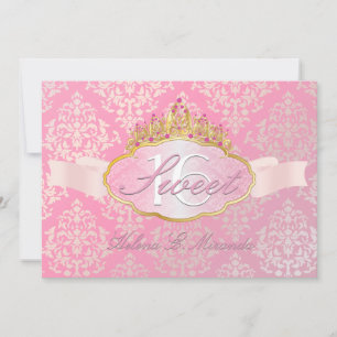 PixDezines josephine damask sweet 16/tiara Invitation